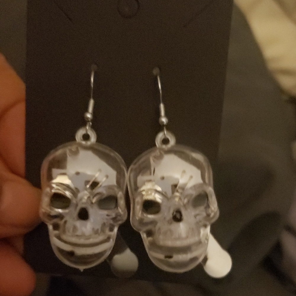 Light up Skull Dangle Earrings